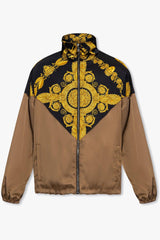 Versace Brown Jacket With Maschera Baroque Print - Men - Piano Luigi