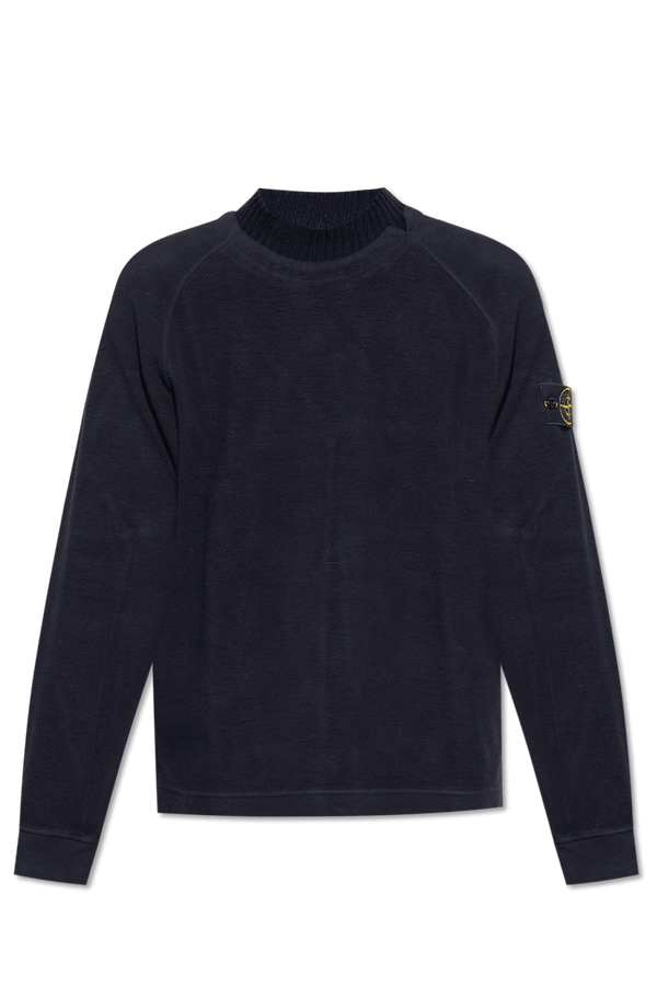 Stone Island Navy Blue Fleece Sweatshirt - Men - Piano Luigi
