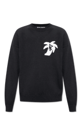 Palm Angels Black Sweater With Motif Of Palm Tree - Men - Piano Luigi