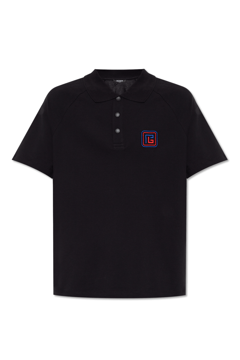 Balmain Black Polo Shirt With Monogram - Men - Piano Luigi