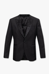 Versace Black Blazer With Decorative Collar - Men - Piano Luigi