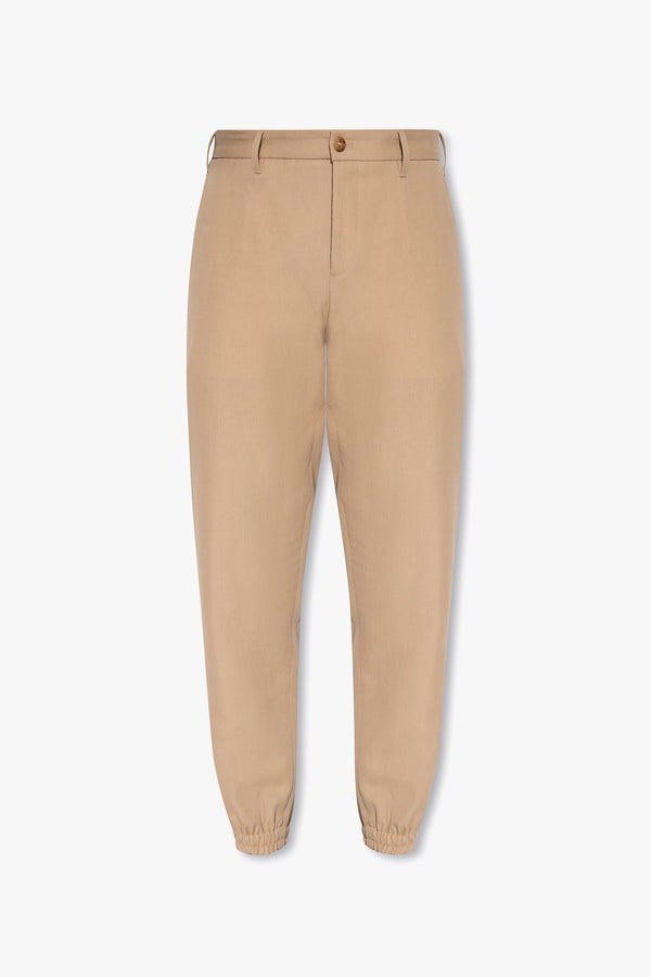 Burberry Beige Trousers With Logo - Men - Piano Luigi