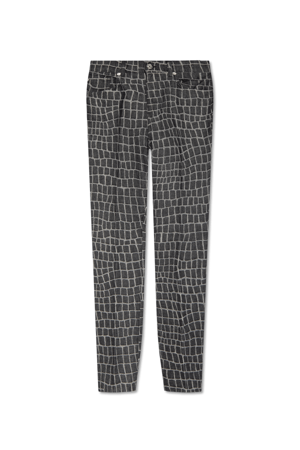 Versace Grey Jeans With Animal Motif - Men