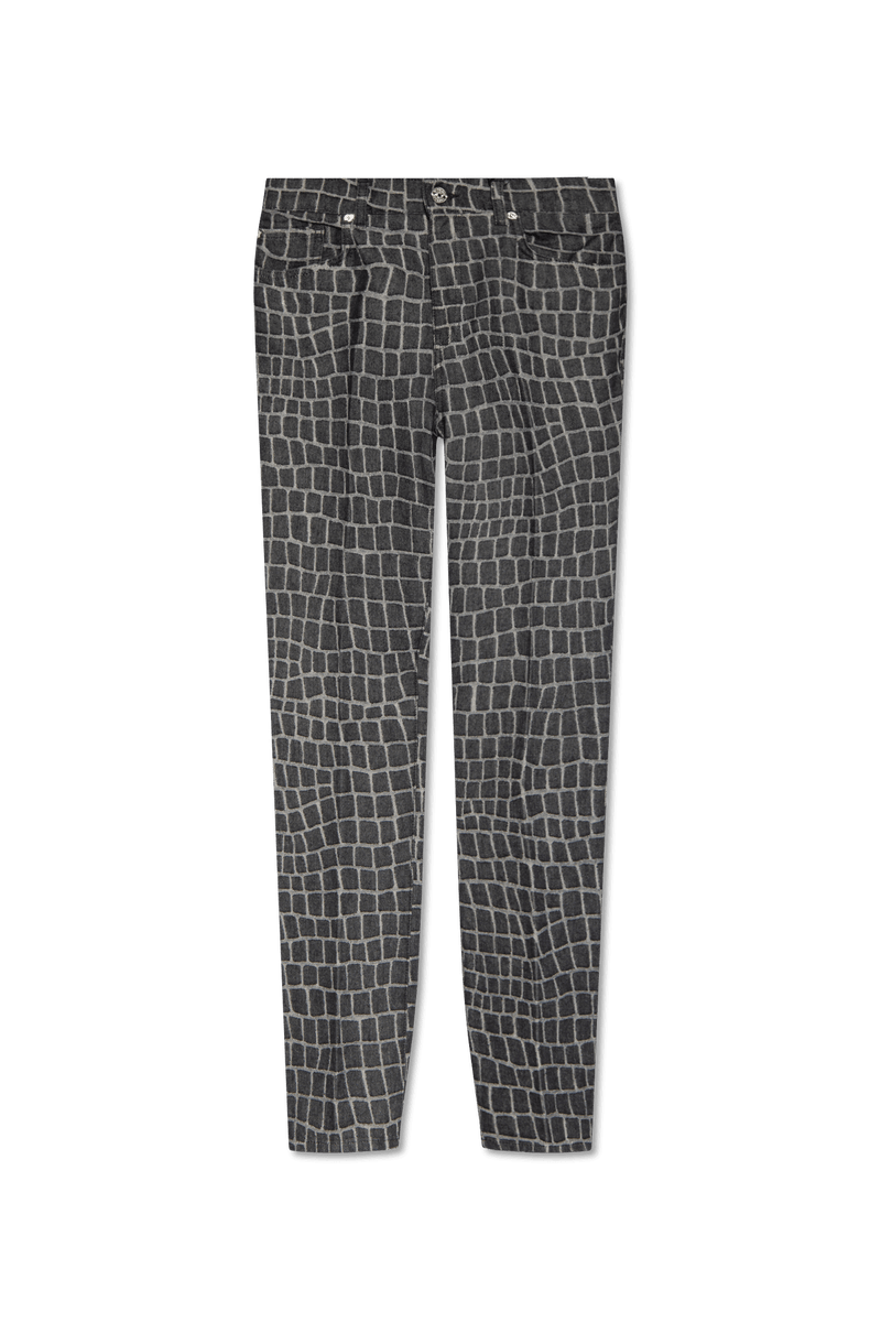 Versace Grey Jeans With Animal Motif - Men - Piano Luigi