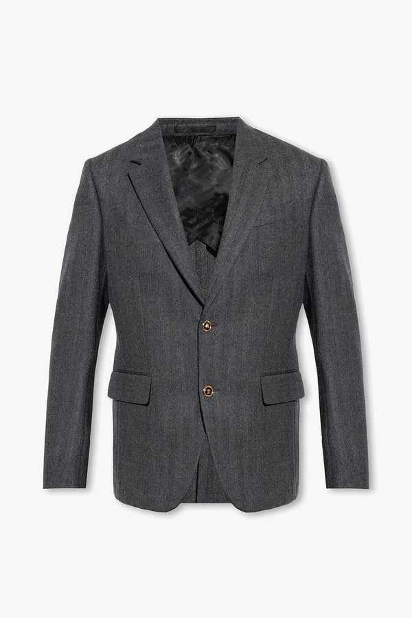 Versace Grey Cashmere Blazer - Men - Piano Luigi