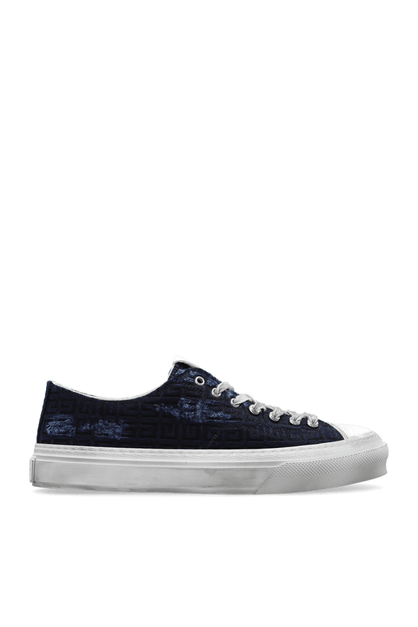 Givenchy Navy Blue Monogrammed Sneakers - Men