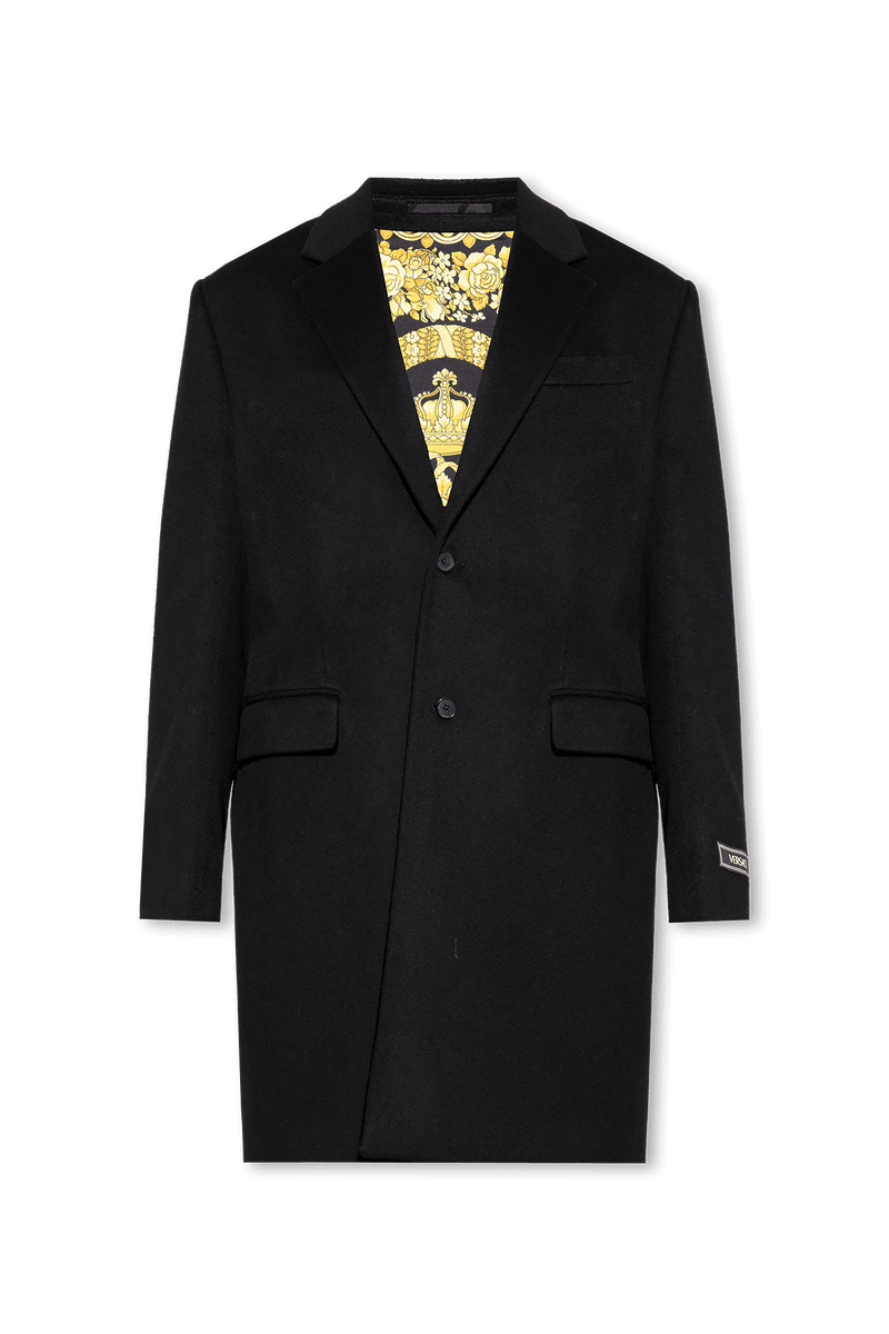 Versace Black Wool Coat - Men - Piano Luigi