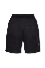 Stone Island Black Shorts With Logo - Men - Piano Luigi