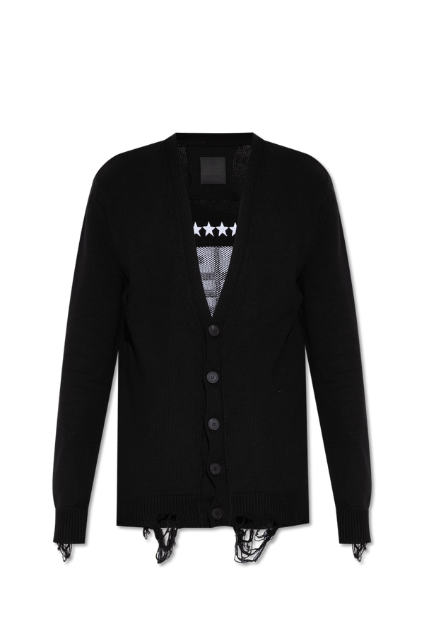 Givenchy Black Cotton Cardigan With Logo - Men