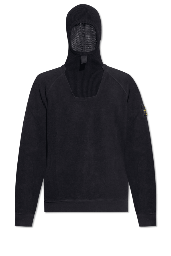 Stone Island Black Fleece Sweatshirt With Balaclava - Men - Piano Luigi