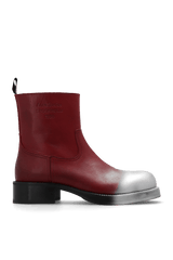 Acne Studios Red Leather Ankle Boots With Logo - Men - Piano Luigi