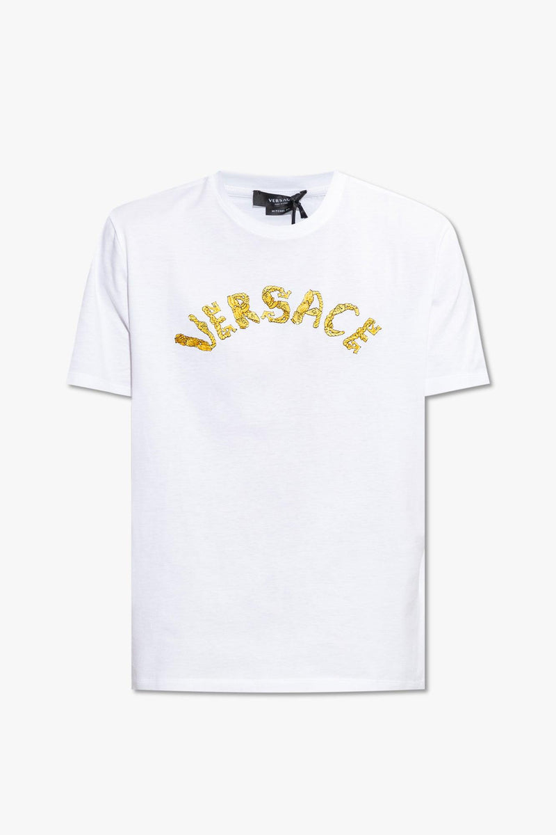 Versace White T-Shirt With Logo - Men - Piano Luigi