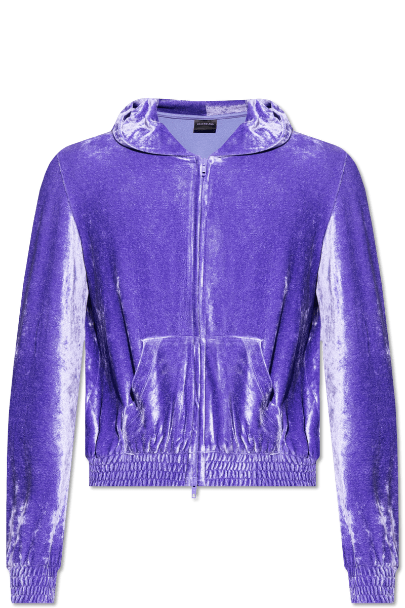 Balenciaga Purple Velour Hoodie - Men - Piano Luigi