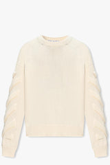 Off-White Cream Sweater With Logo - Men - Piano Luigi
