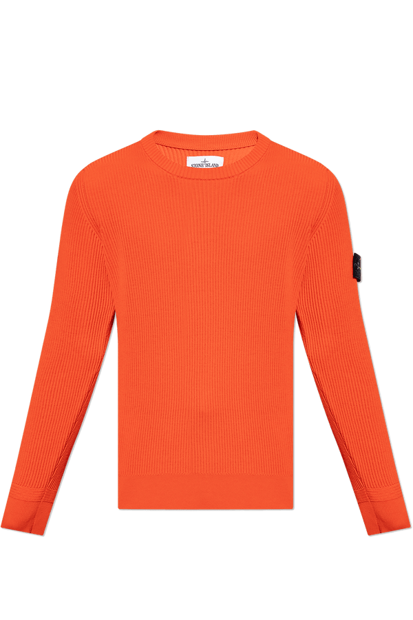 Stone Island Orange Ribbed Sweater - Men - Piano Luigi