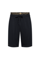 Versace Black Shorts With Greca Pattern - Men - Piano Luigi