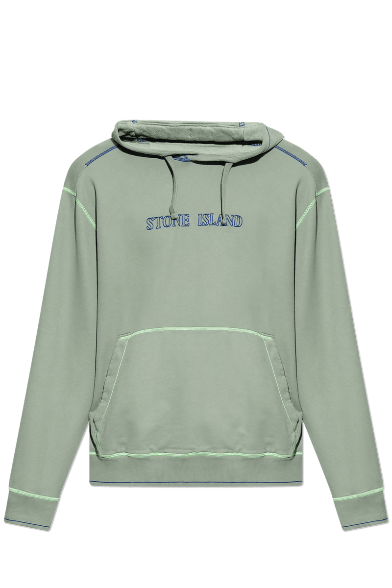 Stone Island Green Hoodie With Logo - Men - Piano Luigi