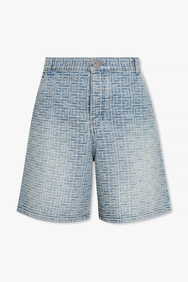 Balmain Blue Denim Shorts - Men