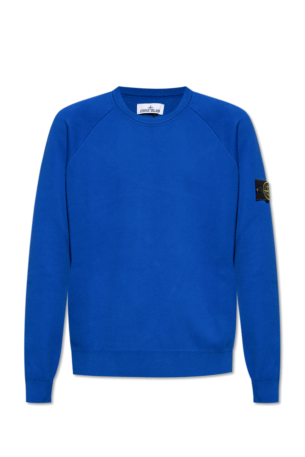 Stone Island Blue Sweater With Logo - Men - Piano Luigi