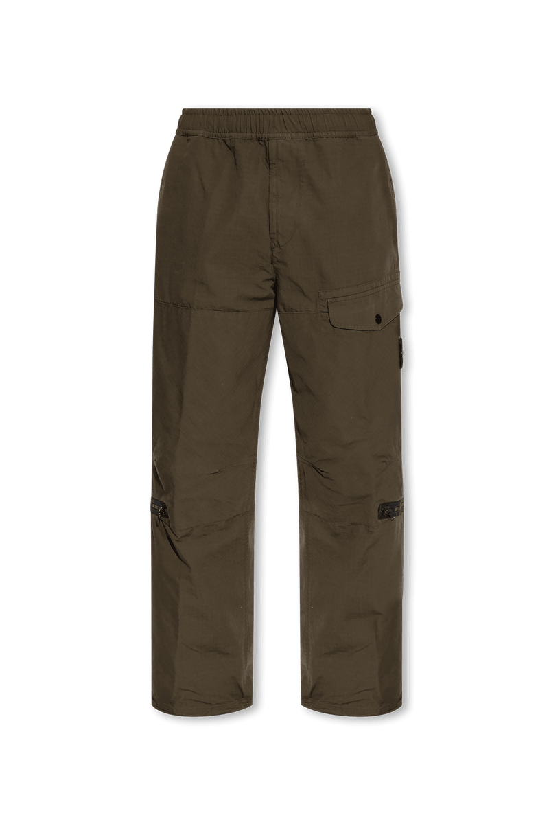 Stone Island Green Trousers With Logo - Men - Piano Luigi