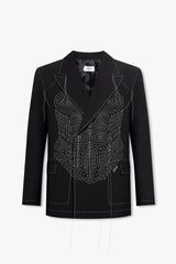 Off-White Black Blazer With Contrasting Stitching - Men - Piano Luigi