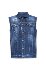 Dsquared2 Blue ‘Dan’ Denim Vest - Men - Piano Luigi