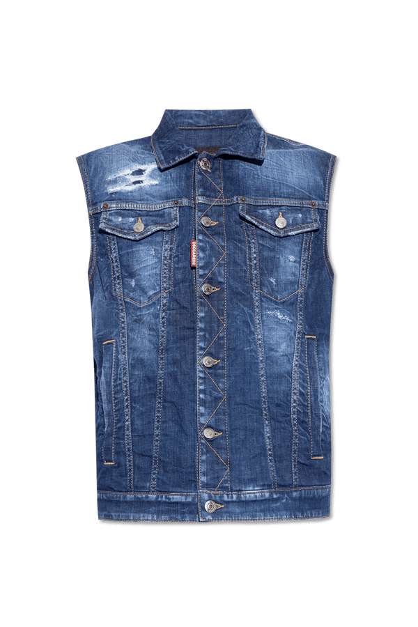 Dsquared2 Blue ‘Dan’ Denim Vest - Men - Piano Luigi