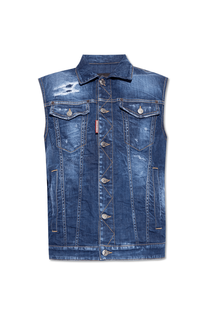 Dsquared2 Blue ‘Dan’ Denim Vest - Men - Piano Luigi