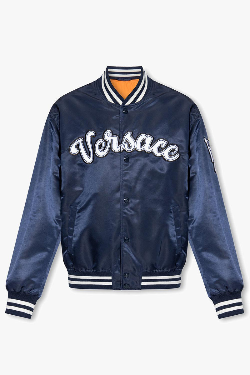 Versace Navy Blue Bomber Jacket - Men - Piano Luigi