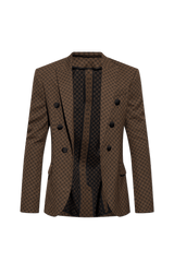 Balmain Brown Blazer With Monogram - Men - Piano Luigi