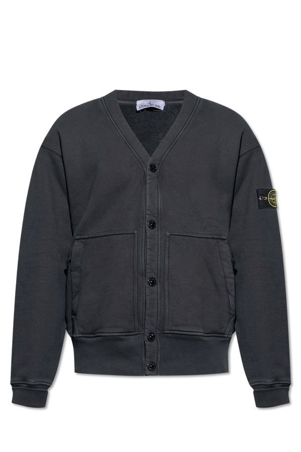 Stone Island Black Sweatshirt With Snap Closures - Men - Piano Luigi