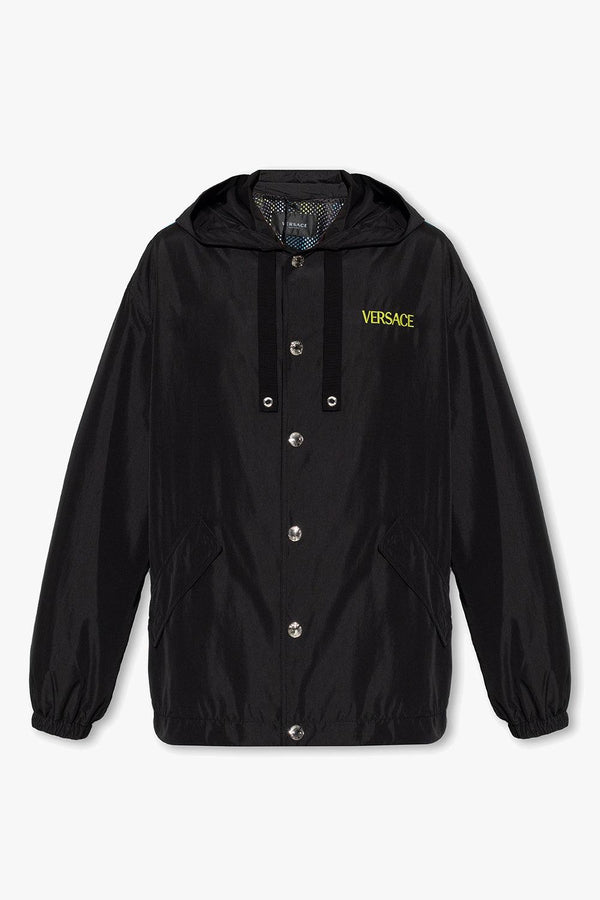 Versace Black Hooded Jacket - Men - Piano Luigi