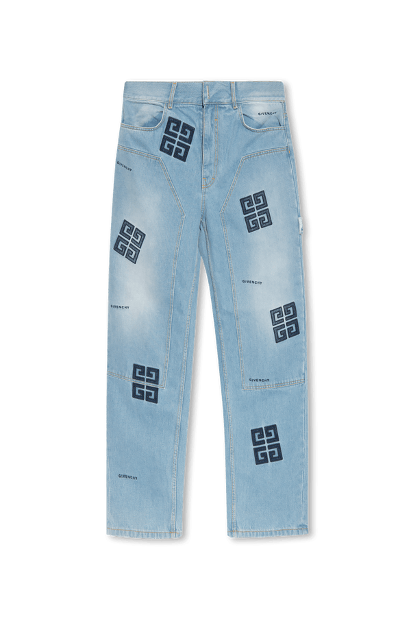 Givenchy Blue Patched Jeans - Men