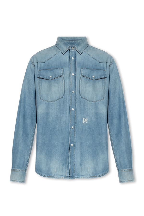 Palm Angels Blue Denim Shirt - Men - Piano Luigi