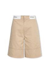 Palm Angels Beige Shorts With Logo - Men - Piano Luigi