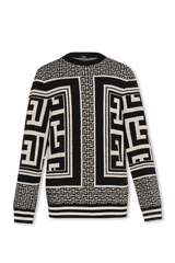 Balmain Black Sweater With Monogram - Men - Piano Luigi