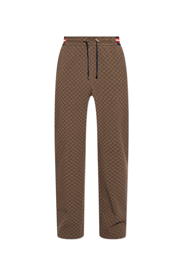 Balmain Brown Monogrammed Trousers - Men