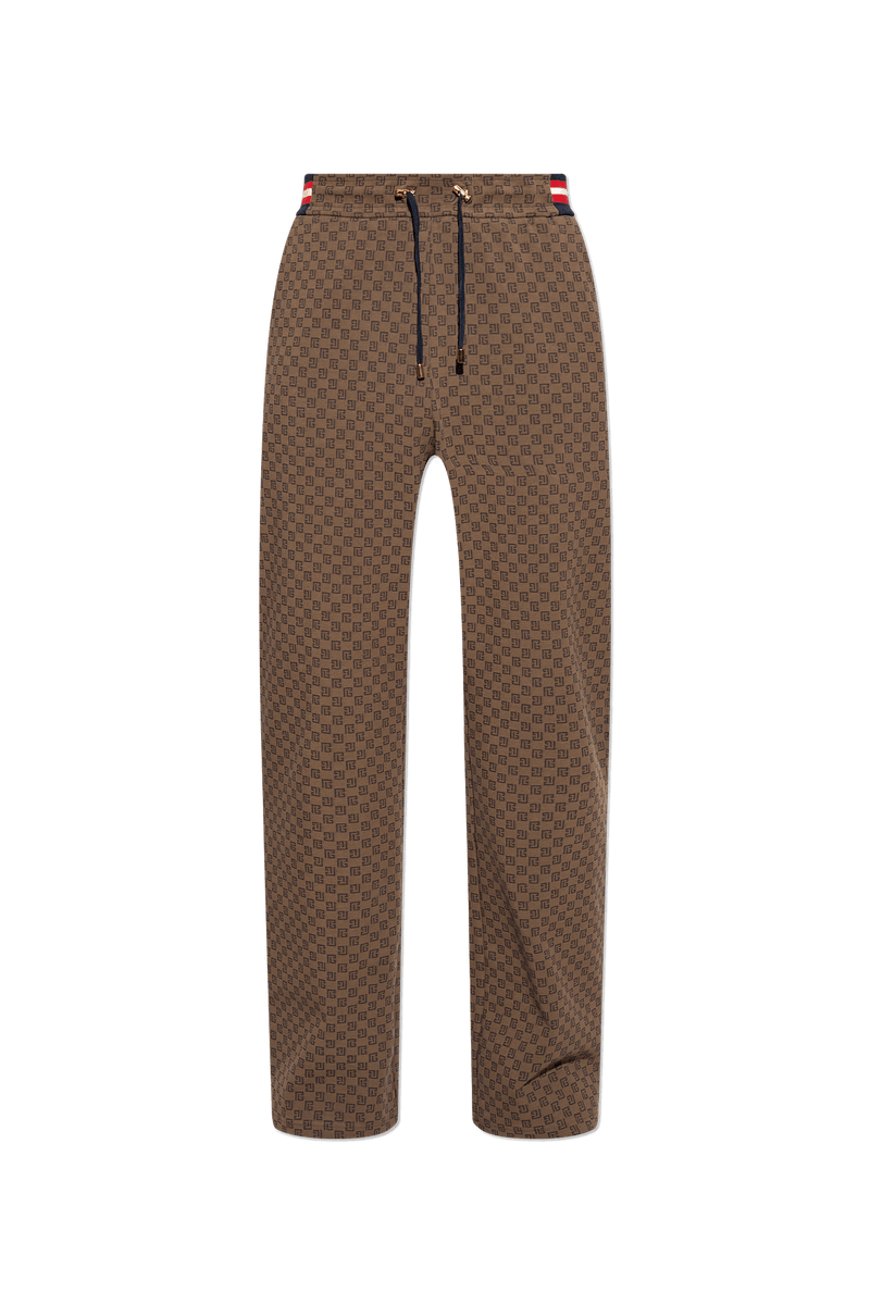 Balmain Brown Monogrammed Trousers - Men - Piano Luigi