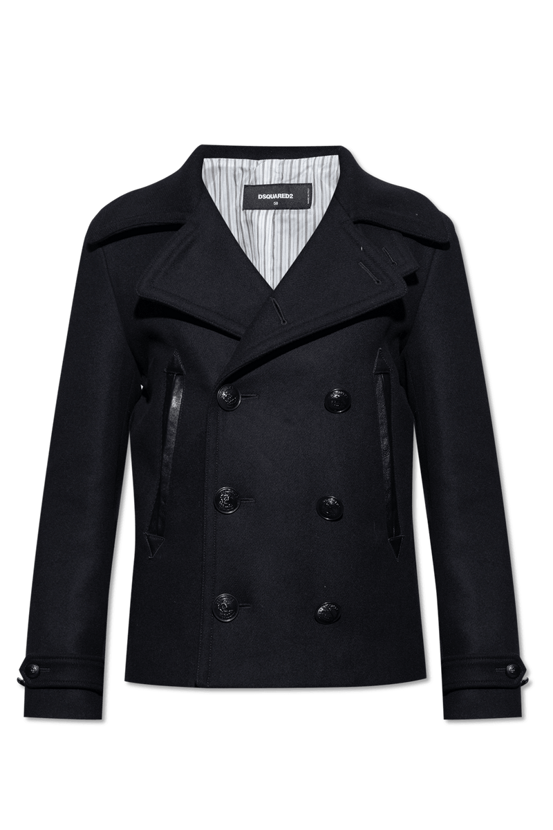 Dsquared2 Black Wool Coat - Men - Piano Luigi