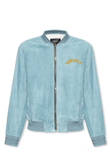 Versace Light Blue Suede Bomber Jacket - Men - Piano Luigi