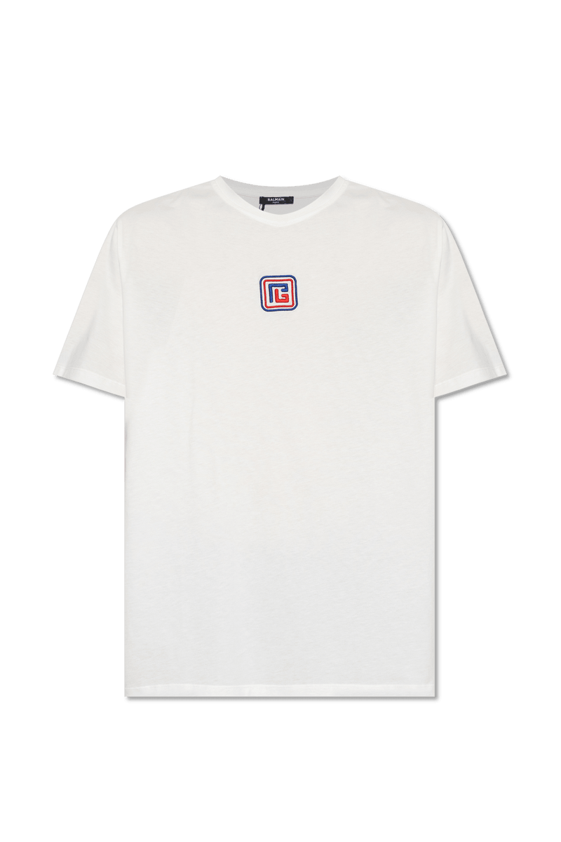 Balmain White T-Shirt With Monogram - Men
