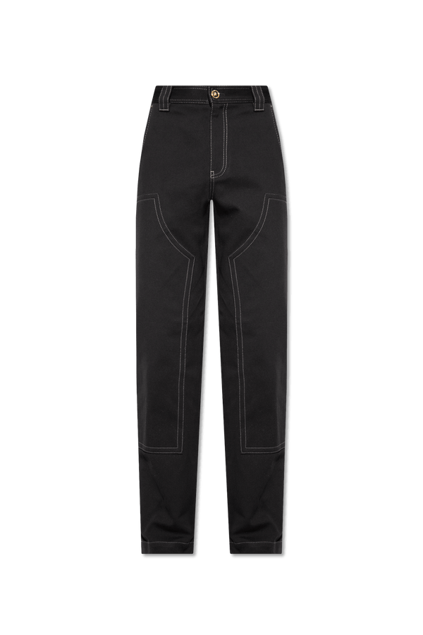 Versace Black Trousers With Contrasting Stitching - Men - Piano Luigi