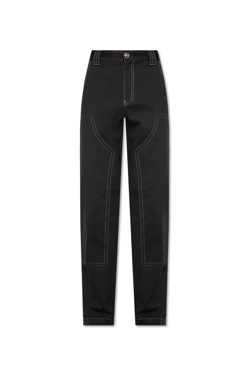 Versace Black Trousers With Contrasting Stitching - Men - Piano Luigi