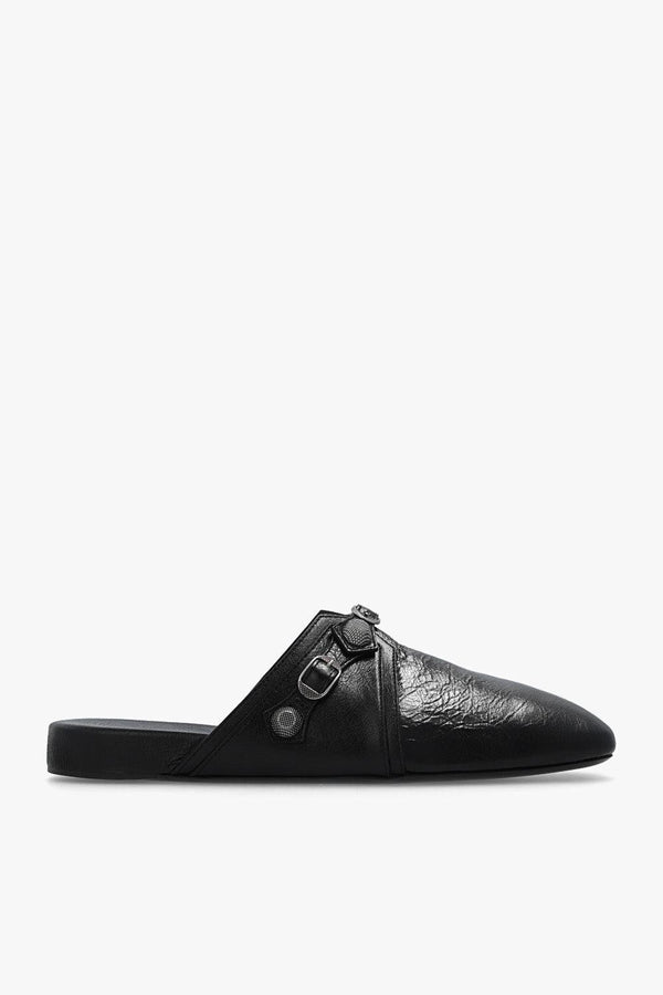 Balenciaga Black ‘Cosy Cagole’ Leather Slides - Men - Piano Luigi