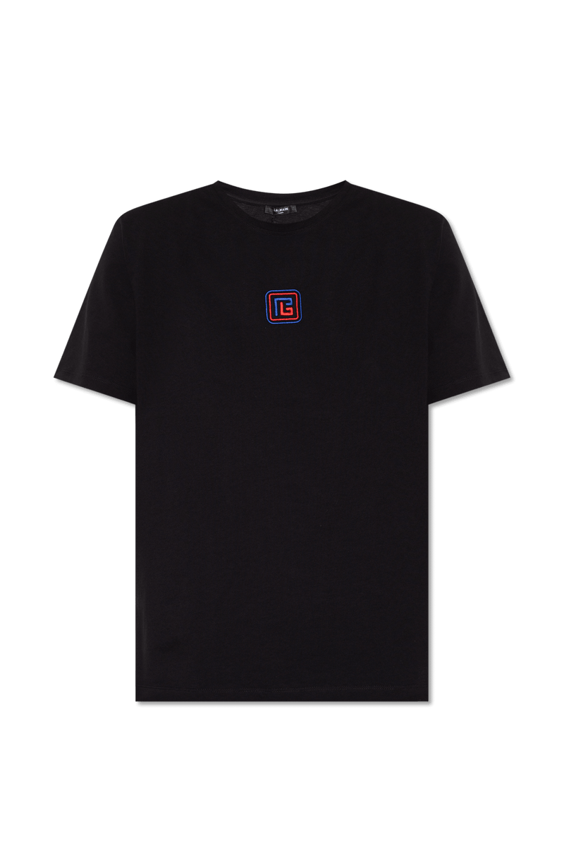 Balmain Black T-Shirt With Monogram - Men