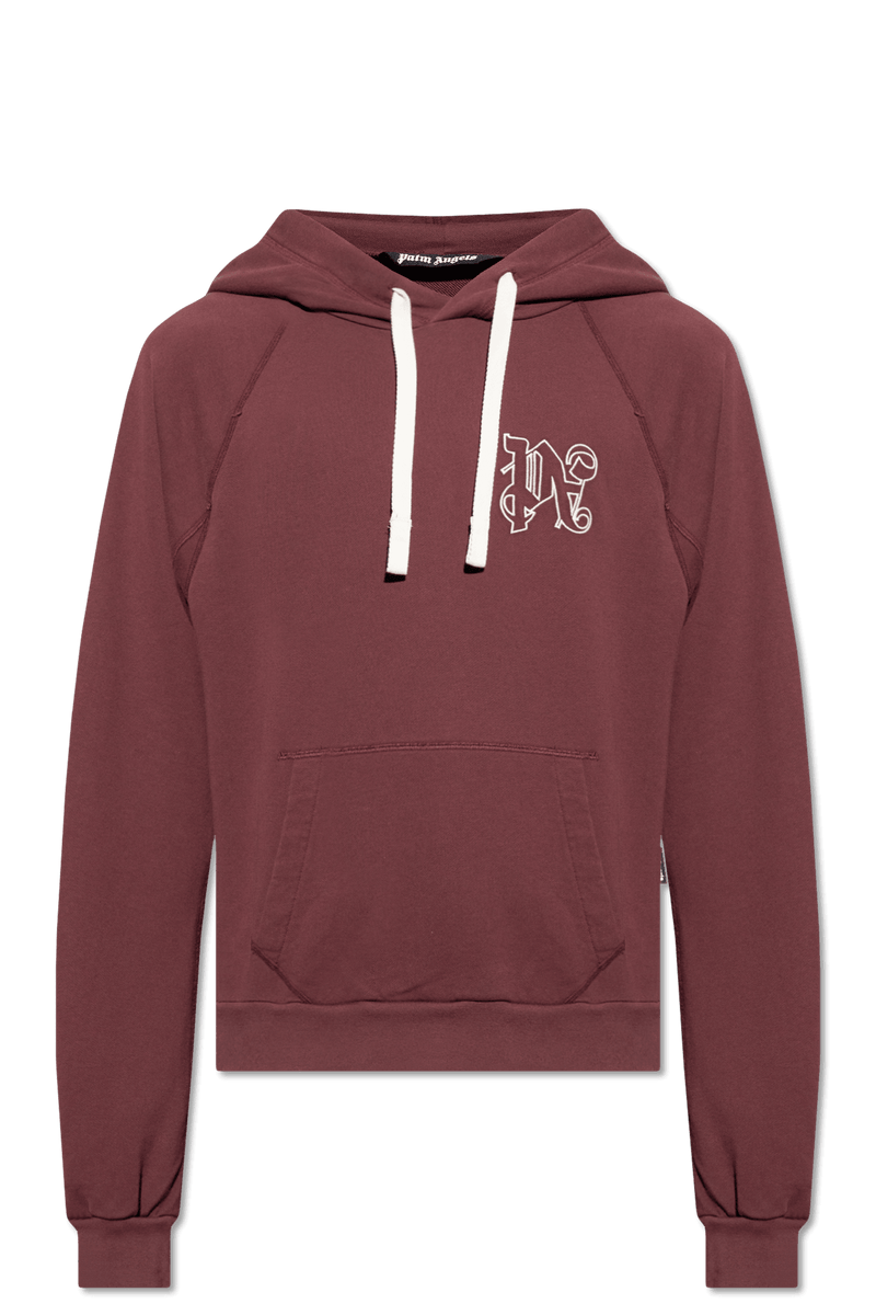 Palm Angels Burgundy Hoodie With Logo - Men - Piano Luigi