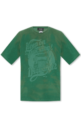 Dsquared2 Green Printed T-Shirt - Men - Piano Luigi