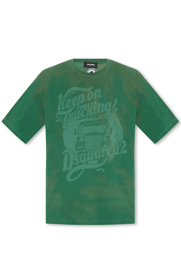 Dsquared2 Green Printed T-Shirt - Men
