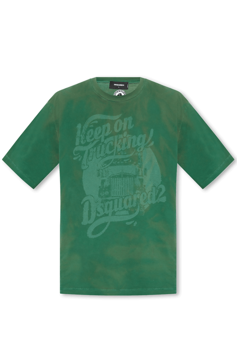 Dsquared2 Green Printed T-Shirt - Men - Piano Luigi