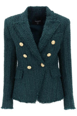 Balmain 6 Buttons Jacket In Green Tweed - Women - Piano Luigi